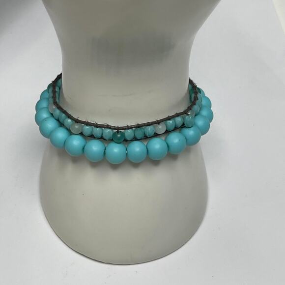 American Eagle bracelet AE with a second bracelet turquoise blue beads boho - Picture 5 of 9